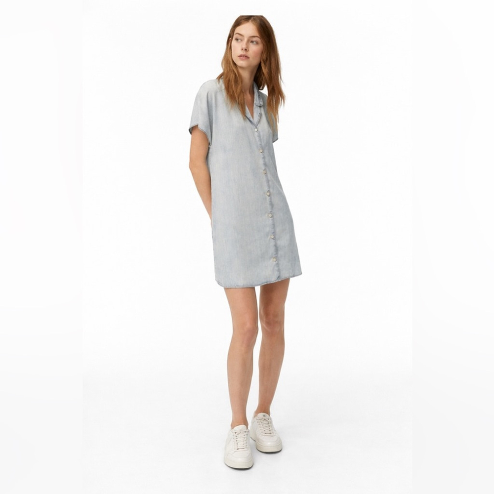 Aritzia Wilfred Free blue Shirt Dress Small